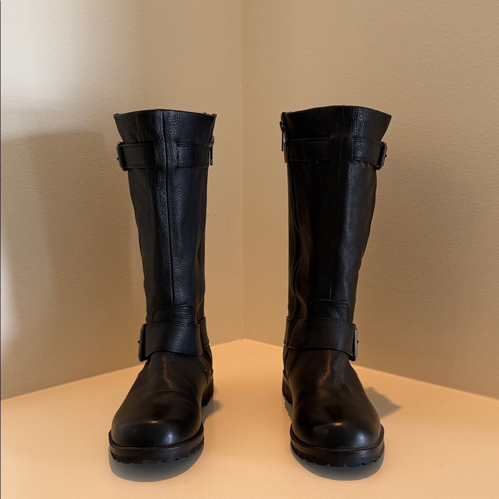 Kenneth Cole Gentle Souls Black Leather Moto Boots - Women’s 9